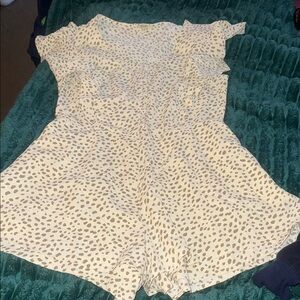 Kori Cream and Brown Patterned Romper